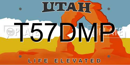 T57DMP Utah License Plate