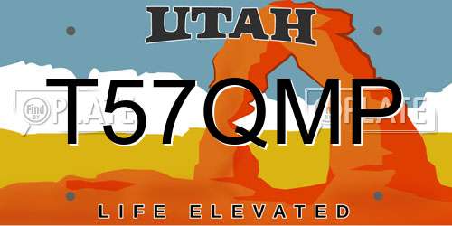 T57QMP Utah License Plate