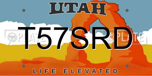 T57SRD Utah License Plate