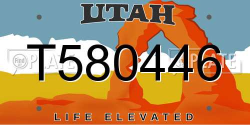 T580446 Utah License Plate
