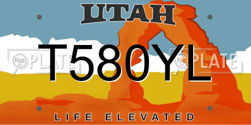 T580YL Utah License Plate