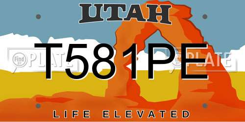 T581PE Utah License Plate