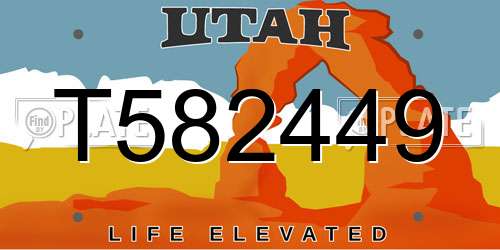 T582449 Utah License Plate