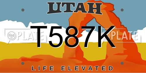 T587K Utah License Plate