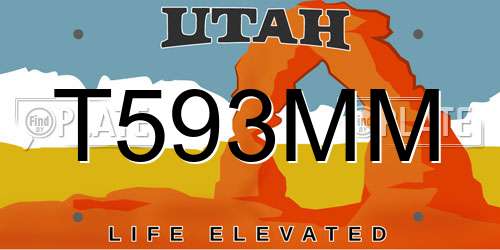 T593MM Utah License Plate