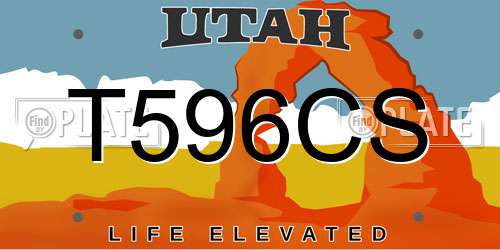 T596CS Utah License Plate
