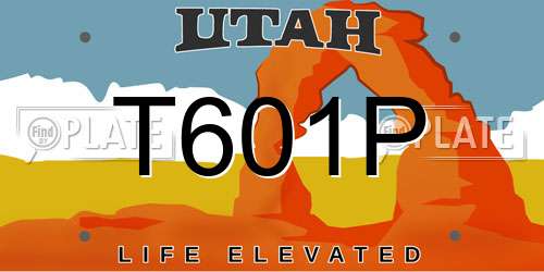 T601P Utah License Plate