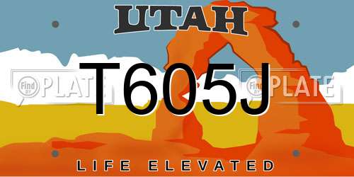 T605J Utah License Plate