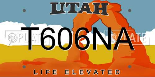 T606NA Utah License Plate
