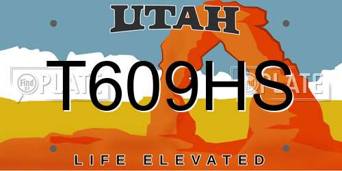 T609HS Utah License Plate