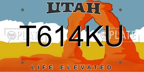 T614KU Utah License Plate