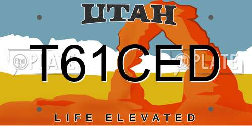 T61CED Utah License Plate