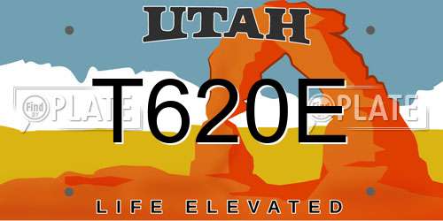 T620E Utah License Plate