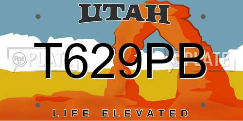 T629PB Utah License Plate