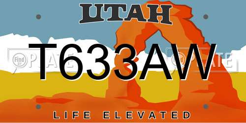 T633AW Utah License Plate
