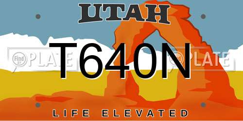 T640N Utah License Plate