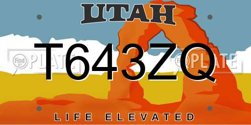 T643ZQ Utah License Plate