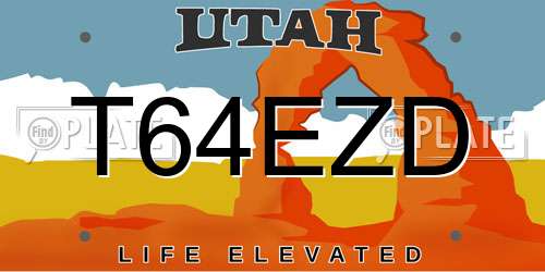 T64EZD Utah License Plate