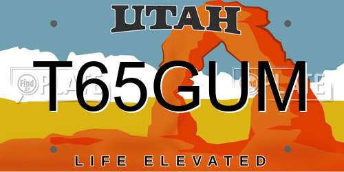 T65GUM Utah License Plate