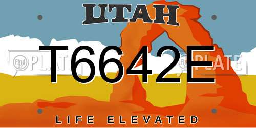 T6642E Utah License Plate