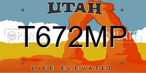 T672MP Utah License Plate