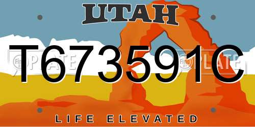 T673591C Utah License Plate