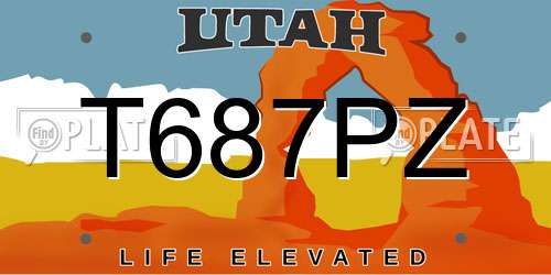 T687PZ Utah License Plate