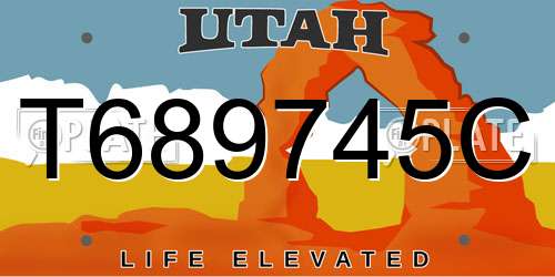 T689745C Utah License Plate