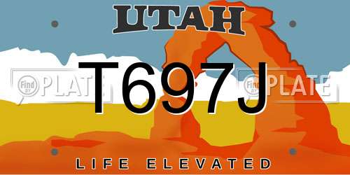 T697J Utah License Plate