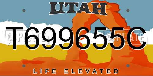T699655C Utah License Plate
