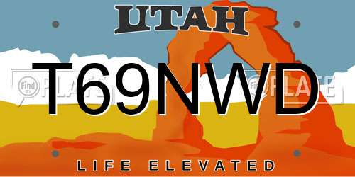 T69NWD Utah License Plate
