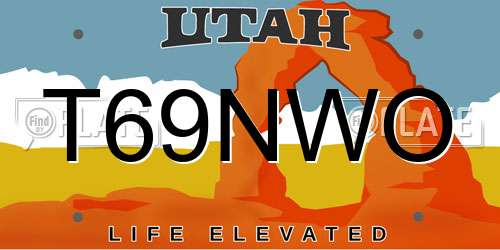 T69NWO Utah License Plate