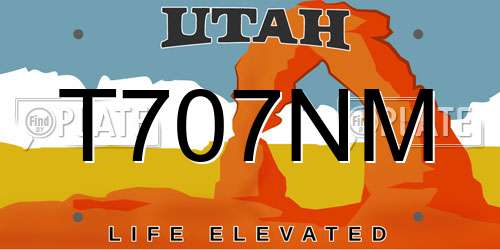 T707NM Utah License Plate