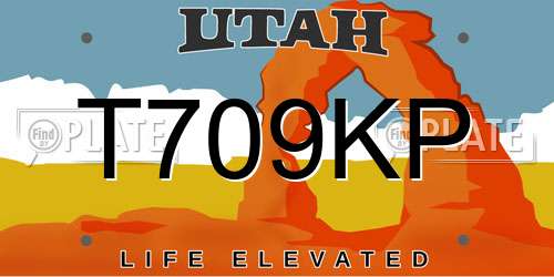 T709KP Utah License Plate