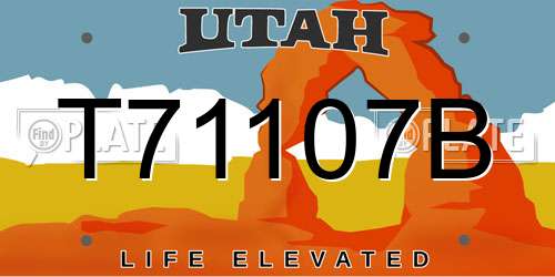 T71107B Utah License Plate