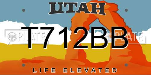 T712BB Utah License Plate