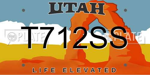 T712SS Utah License Plate