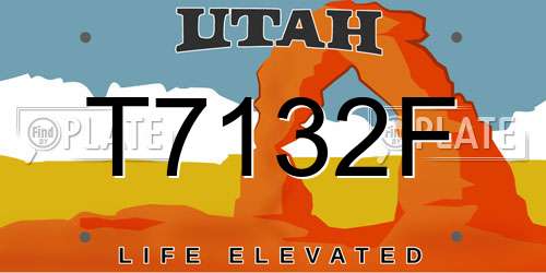 T7132F Utah License Plate