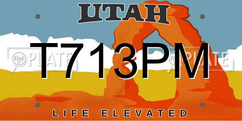 T713PM Utah License Plate