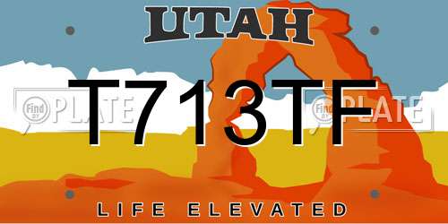 T713TF Utah License Plate