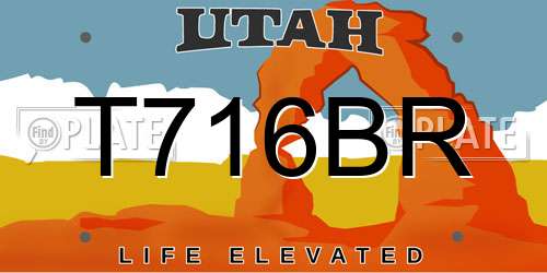 T716BR Utah License Plate