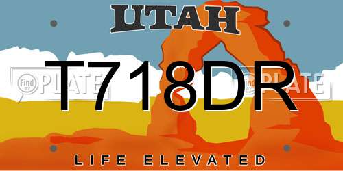 T718DR Utah License Plate