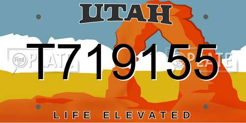 T719155 Utah License Plate
