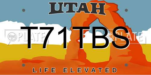 T71TBS Utah License Plate