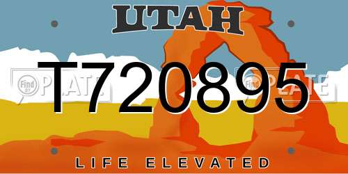 T720895 Utah License Plate