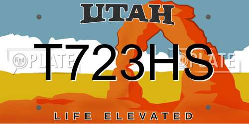 T723HS Utah License Plate