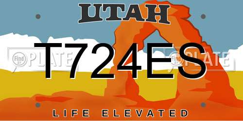 T724ES Utah License Plate