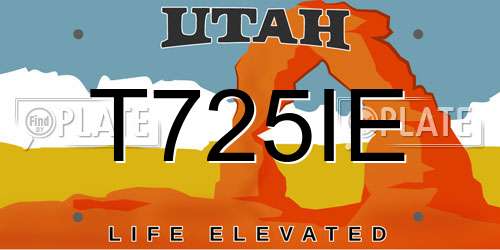 T725IE Utah License Plate