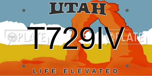 T729IV Utah License Plate
