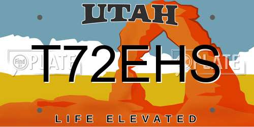 T72EHS Utah License Plate